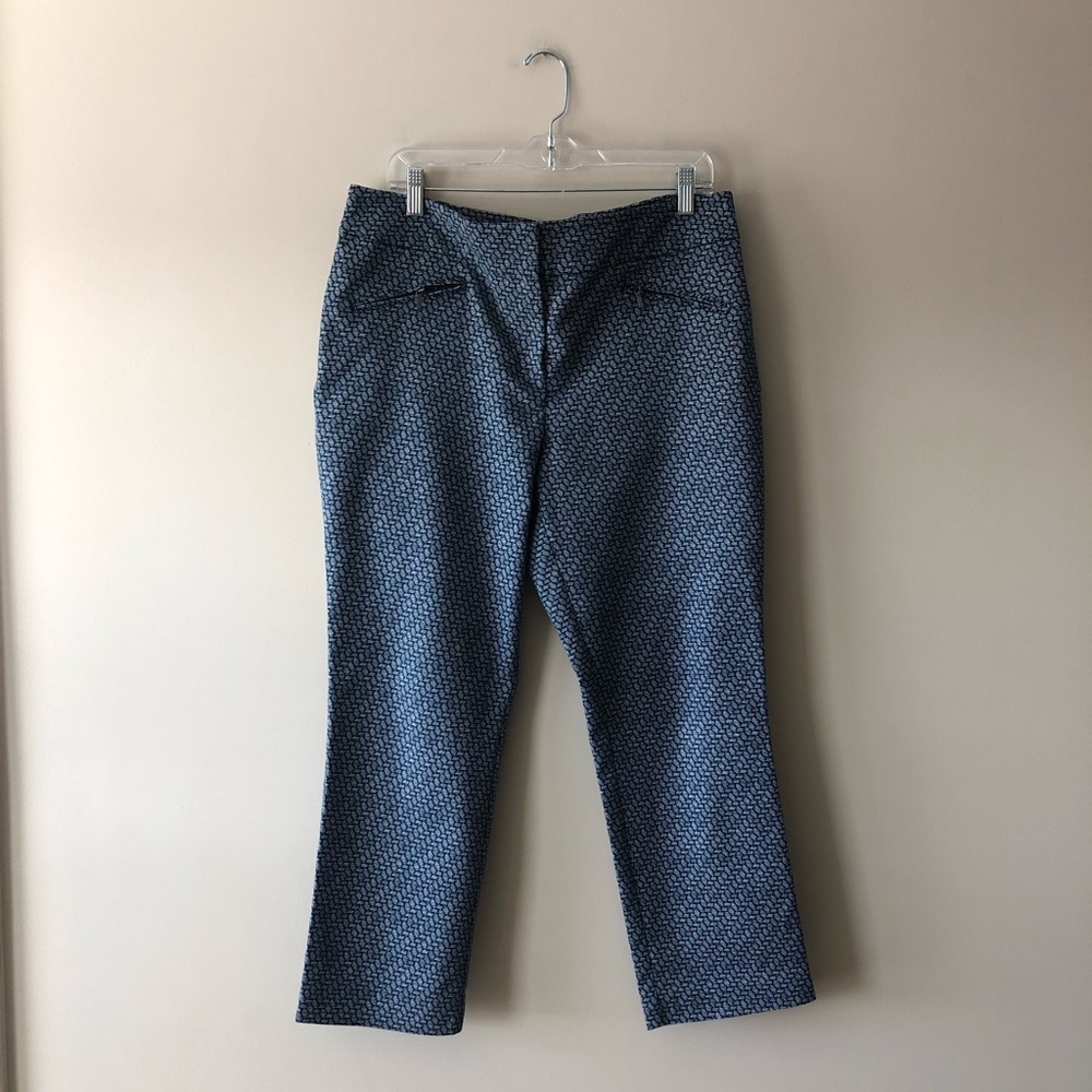 Ann Taylor Factory navy blue printed pants